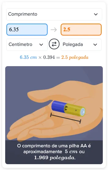 Respostas do Flexi - Quantas polegadas equivalem a 6.35 centímetros ...