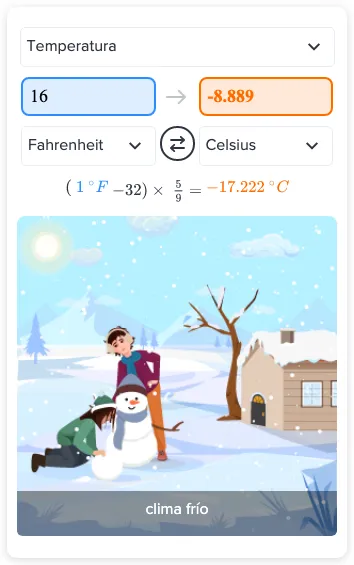 Respuestas de Flexi - Convierta 16 grados Fahrenheit a Celsius. | CK-12 ...