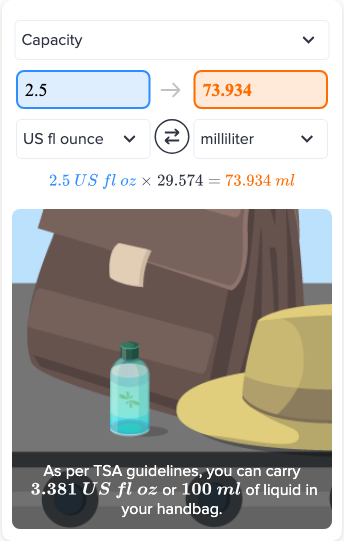 Flexi Answers What Is The Volume Of 2 5 Ounces In Milliliters CK 