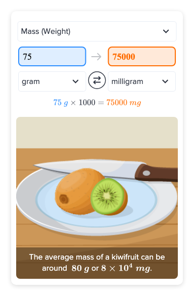 Flexi answers - How many milligrams are in 75 grams? | CK-12 Foundation