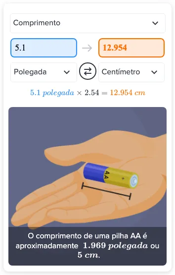 Quanto são 5.1 polegadas em centímetros? - etapas & exemplos | CK-12 ...