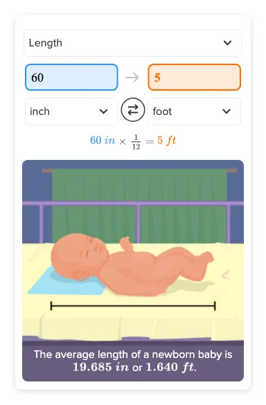 Flexi answers - How much is 60 inches in feet? | CK-12 Foundation