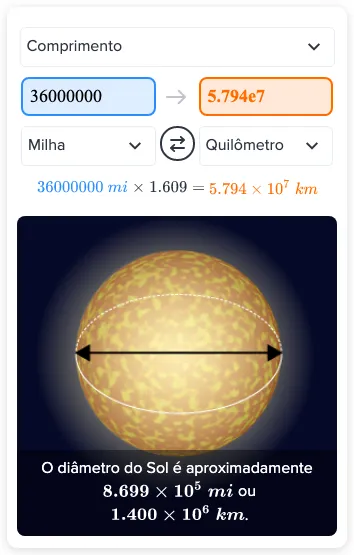 Respostas do Flexi - Converta 36 milhões de milhas em quilômetros. | CK ...