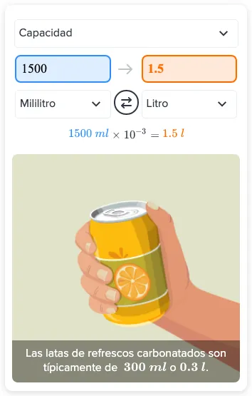 Respuestas de Flexi - Convertir 1500 ml a litros. | CK-12 Foundation