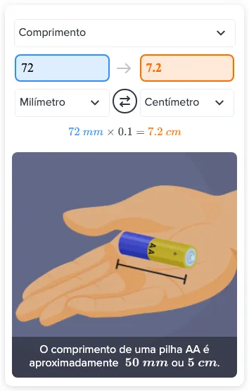 Quantos centímetros equivalem a 72 milímetros? - etapas & exemplos | CK ...